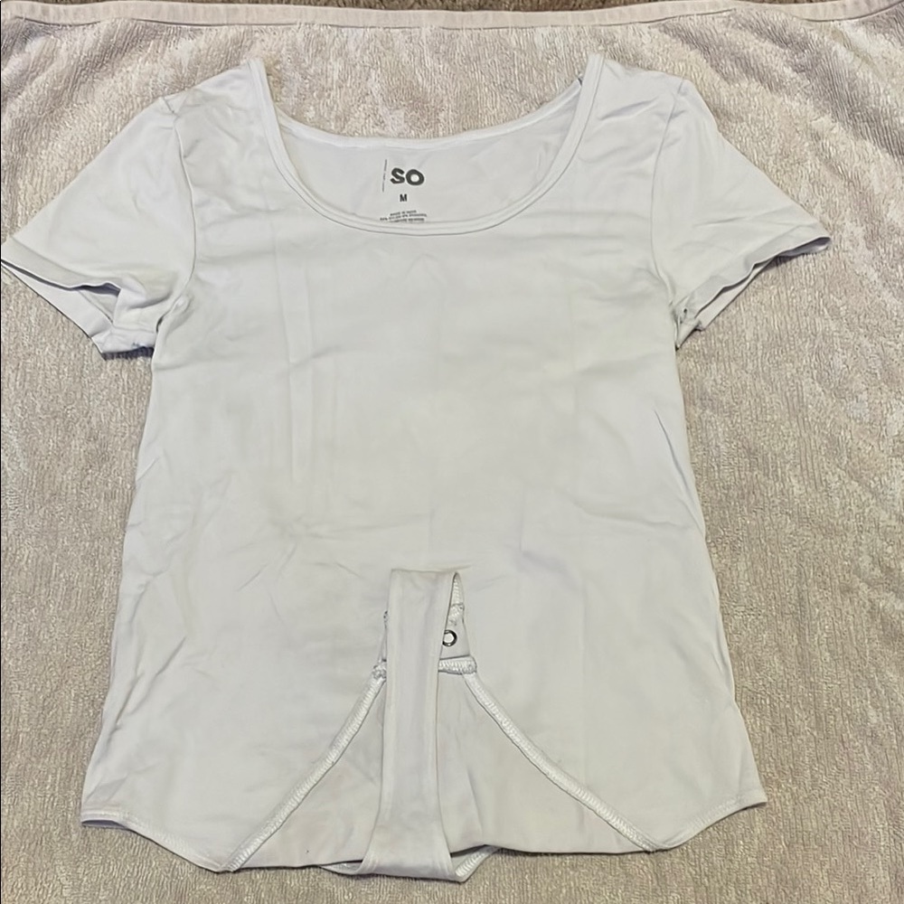 SO White Tie Front Short Sleeve Bodysuit